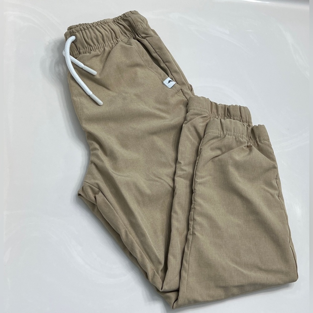 Tommy Bahama Boys’ Jogger Pants – Size 5/6, Tan with Black Lining